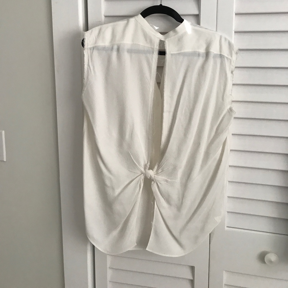 Helmut Lang White Sleeveless Tunic Top